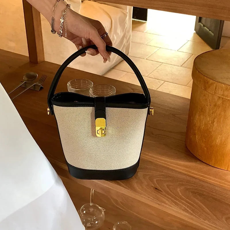 New Canvas 3D Bucket Crossbody Bag