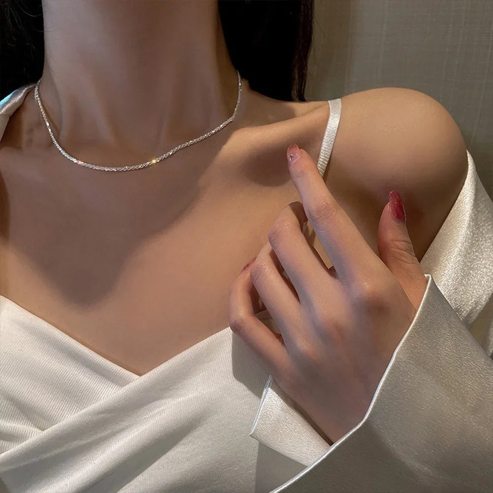 Shiny Gypsophila Necklace & Bracelet Set