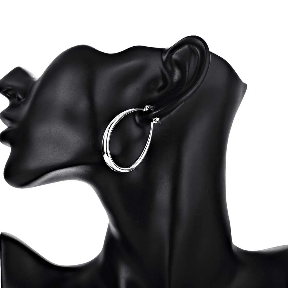 925 Sterling Silver Big Hoop Earrings