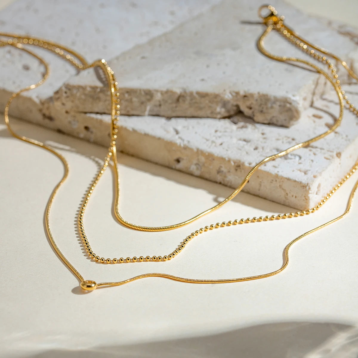 18K PVD Minimalist Y-Shaped Necklace