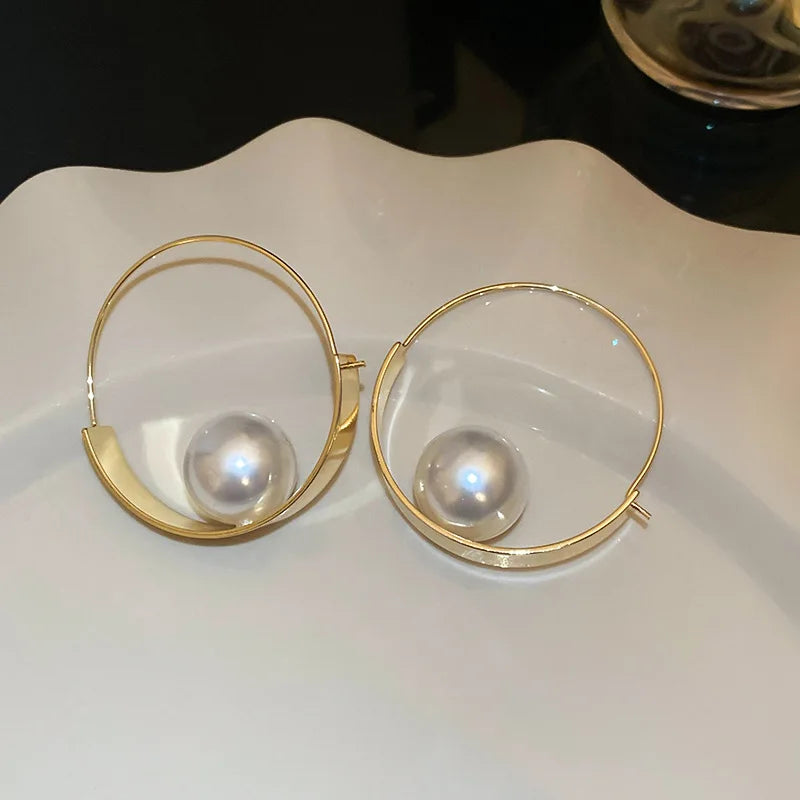 Vintage Round Stud Earrings 18K Gold Plated