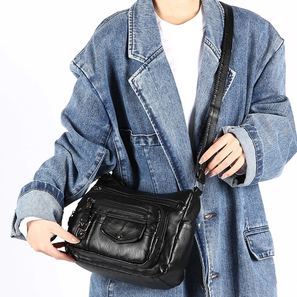Retro Soft PU Leather Crossbody Bag