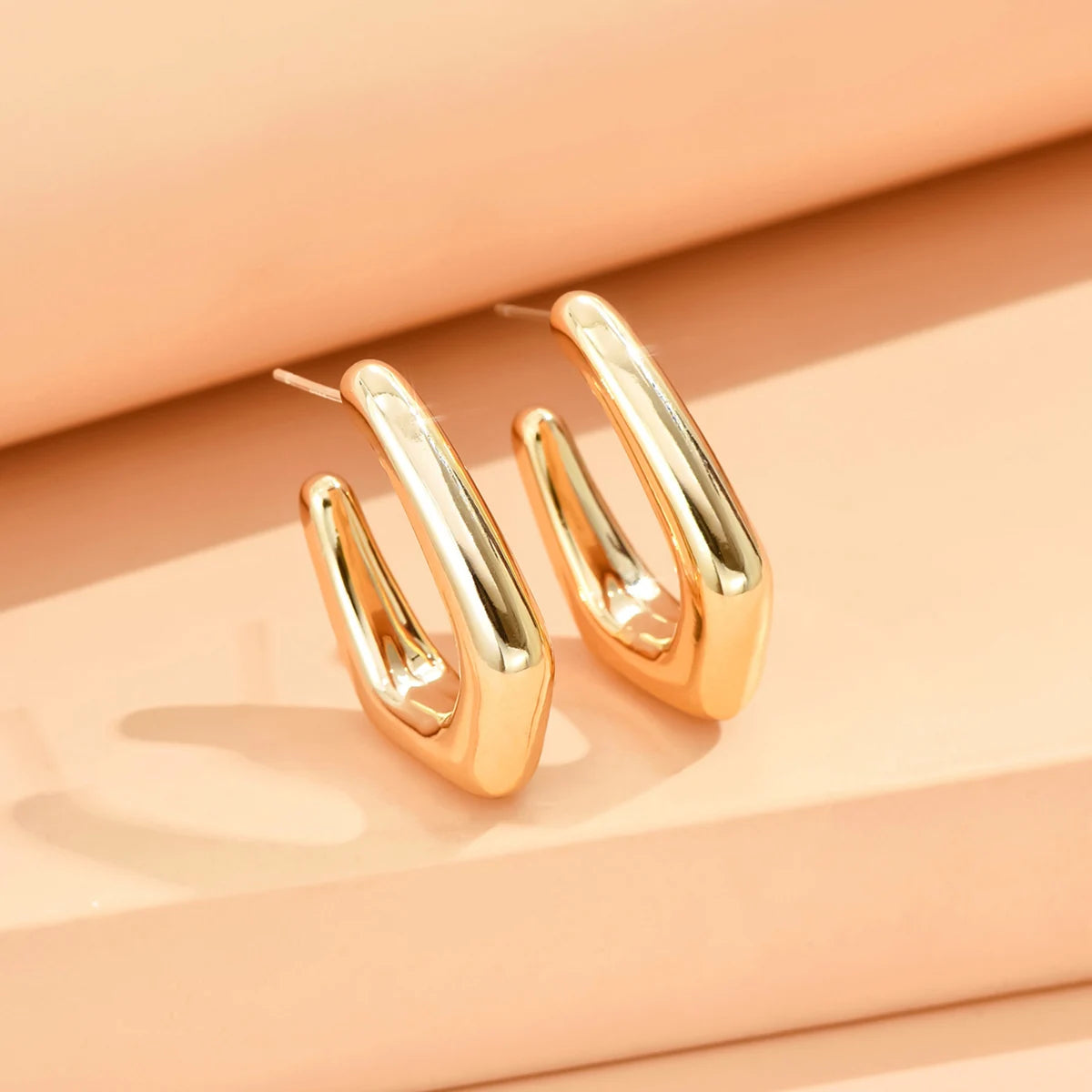 Geometric Irregular Metallic Earrings