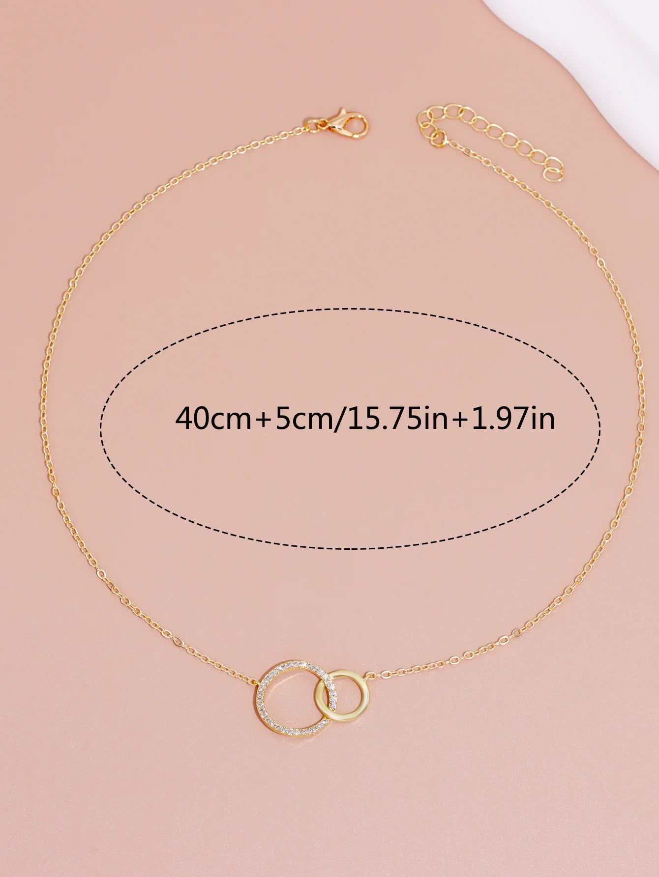 Minimalist Double Circle Pendant Necklace