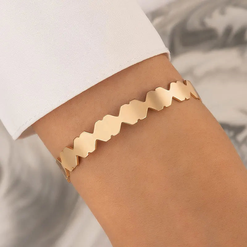 Geometric Irregular Butterfly Letter Bracelet