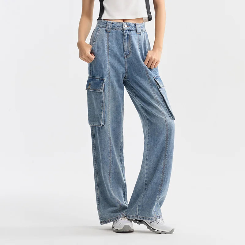 Semir Jeans Women High-Street Style Wide-leg Trousers Summer 2024 New Version Workwear Trousers Trendy and Cool