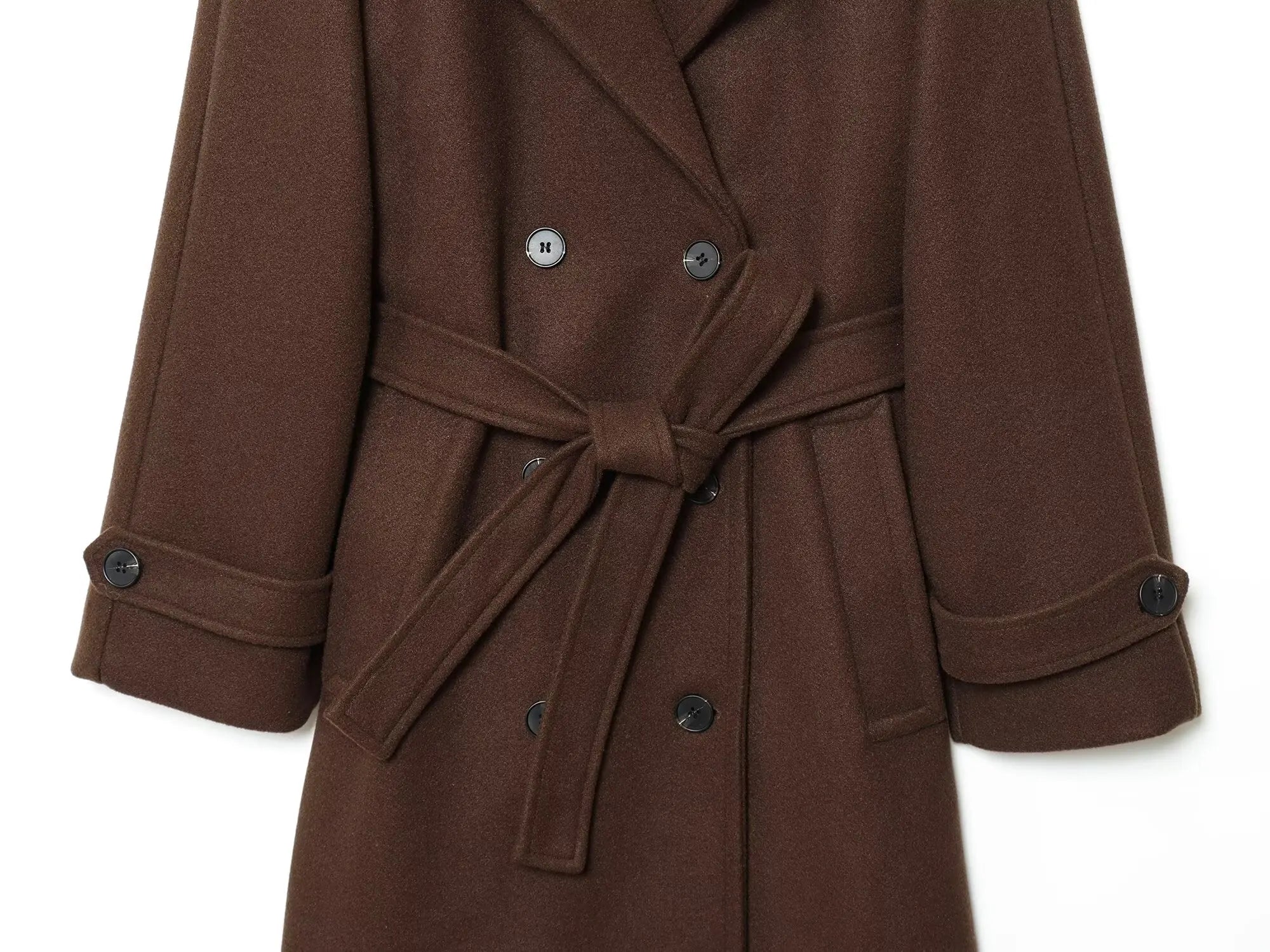 HH Women Fashion Lapel Double-breasted Pocket Belte