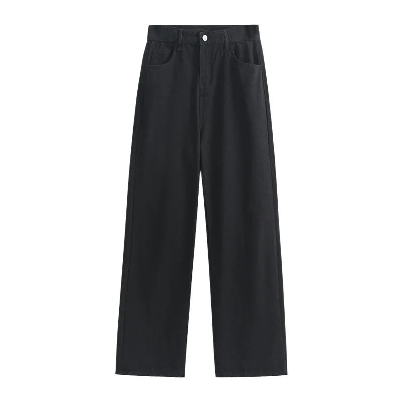 High-Waist Plus-Size Loose Jeans