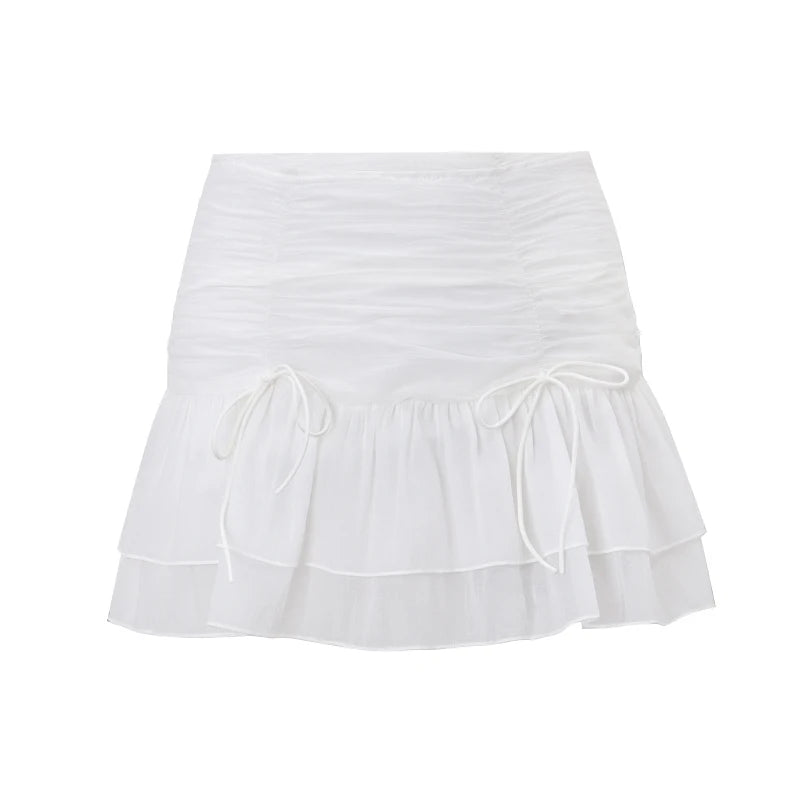 Sexy Solid Pleated Mini Skirt for Women