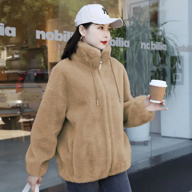 Women’s Double Coral Fleece Winter Coat