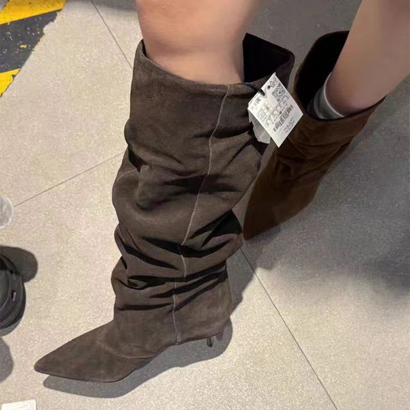 Pointed-toe Stiletto Heeled Boots Fashion