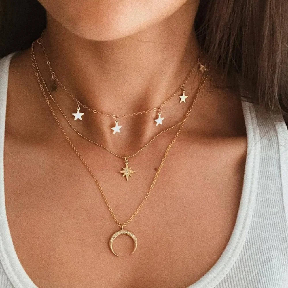 14K Gold Plated Layered Pearl Necklace