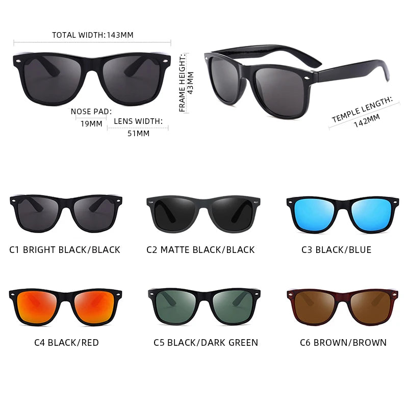 2140 Classic Square Polarized Sunglasses for Men & Women