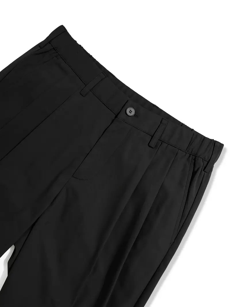 Men’s Solid Color Draped Chino Pants