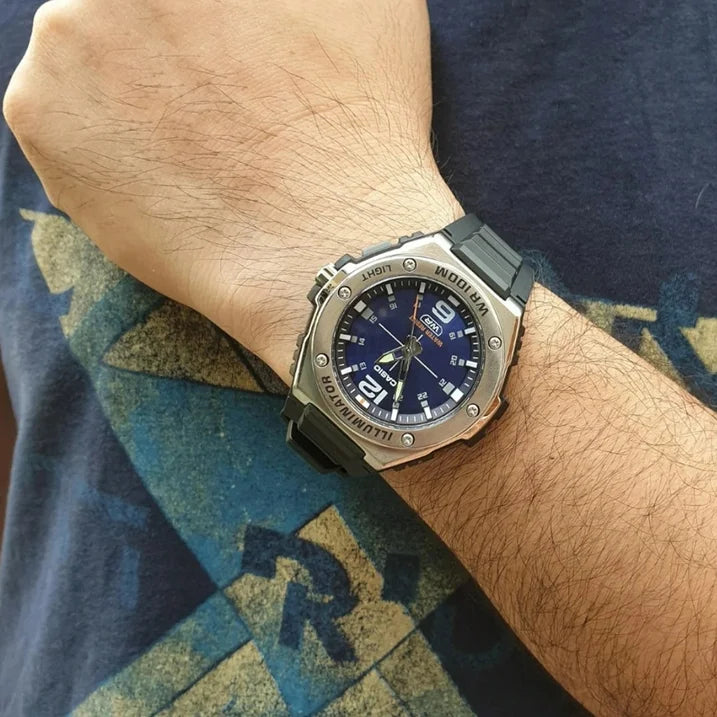 Casio Men's Heavy Duty Metal Bezel Analog Watch