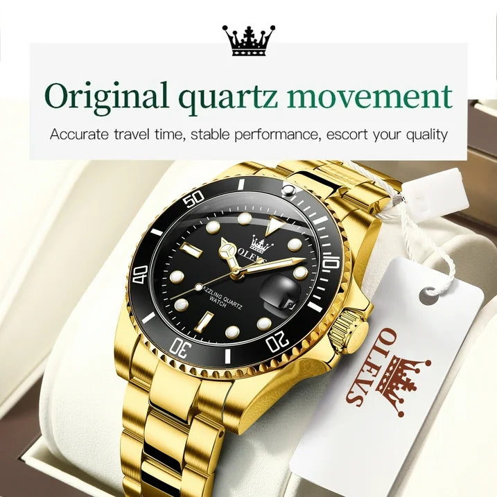 OLEVS Mens Watch Waterproof Luminous Date Watches Stainless Steel