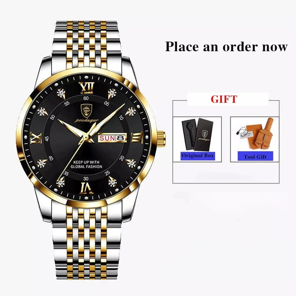 Classic Men's Waterproof Quartz Chronograph Watch
