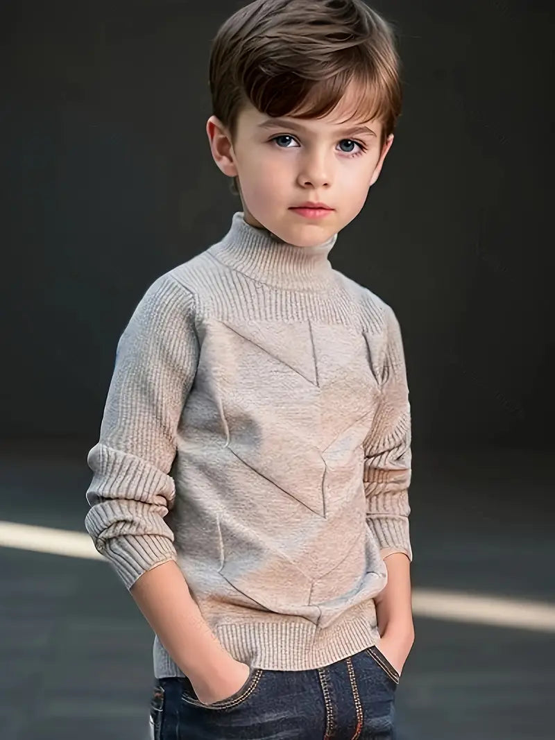 Boys Children'S Fashion Mid-neck Sweater