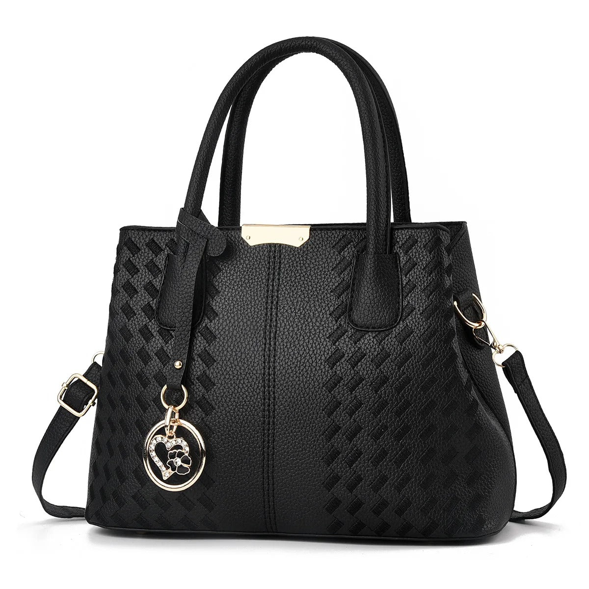 Soft Leather Embroidered Leisure Shoulder Bag