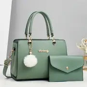 Women Fashion Tote Bag Shoulder Bag Top Handle Satchel Purse Set 2pcs