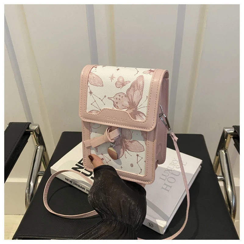 Lightweight Mini Cute Phone Bag with Shiny Butterfly