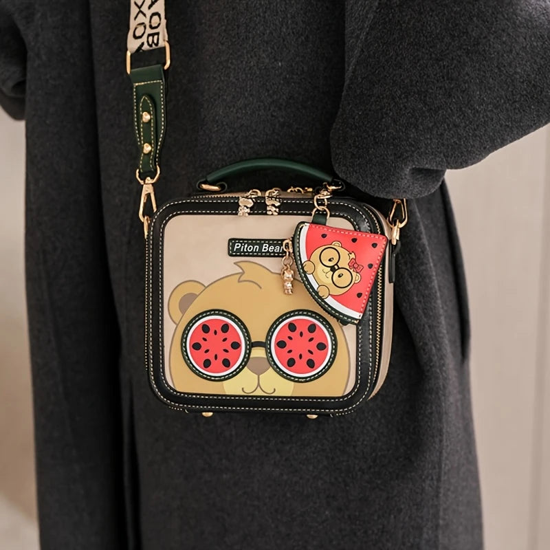 Watermelon Animal Print with Polyester Lining and Zipper Closure