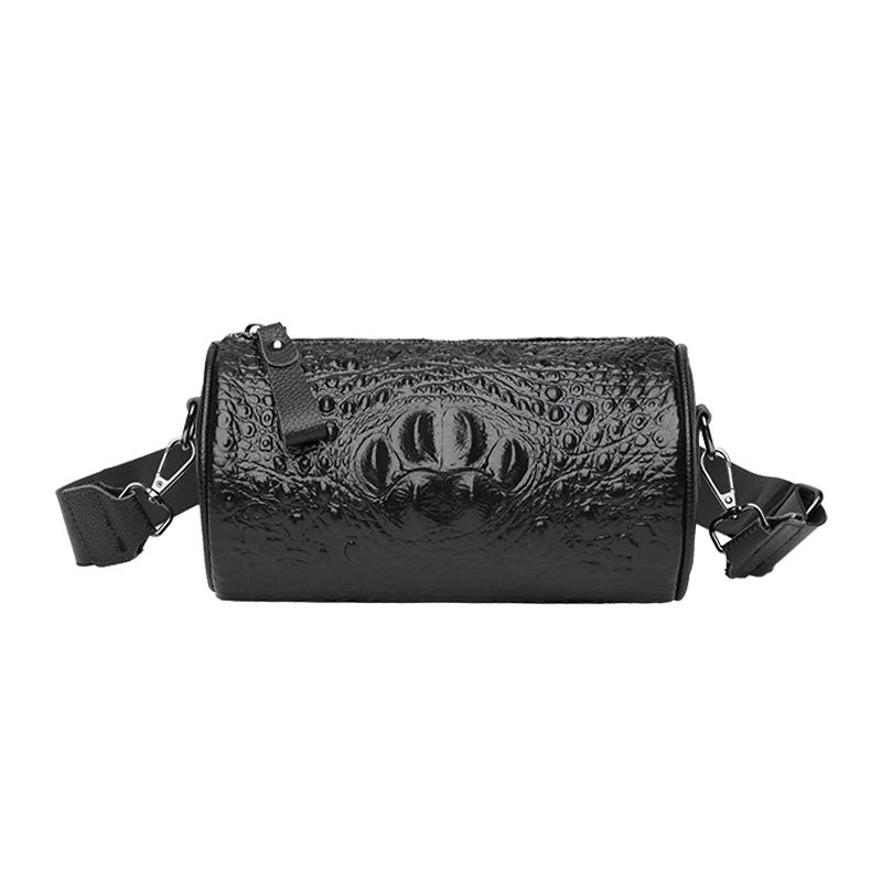 Crocodile Cow Leather Shoulder Bag