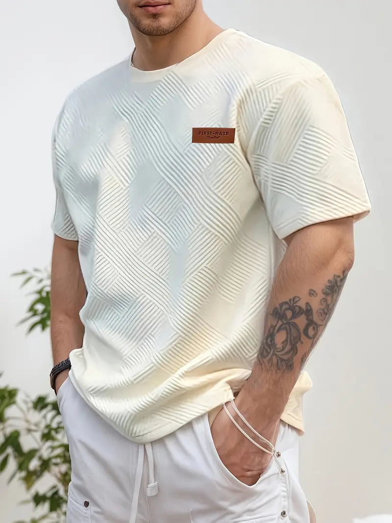 Solid Color Polyester Blend Short Sleeve T-Shirt