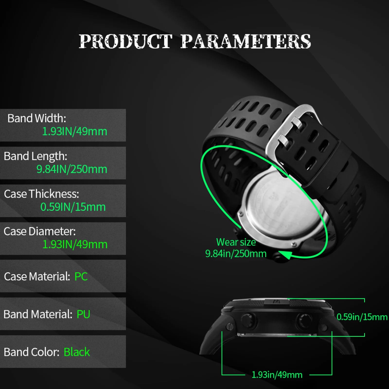 SKMEI Men's Watch, Waterproof Digital Sport Watch, Military Digital Watch