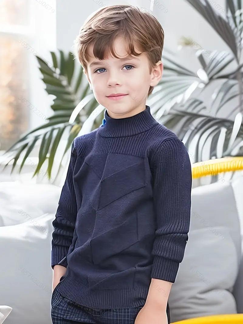 Boys Children'S Fashion Mid-neck Sweater