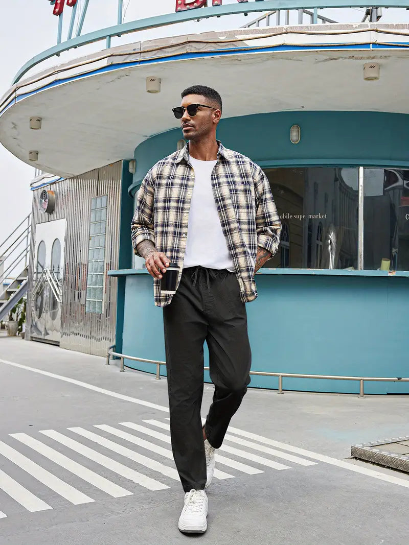 Men's Tapered Cotton Twill Chino Pants