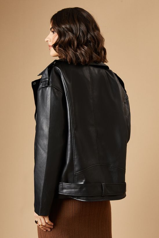 PU Leather Zip Detail Jacket