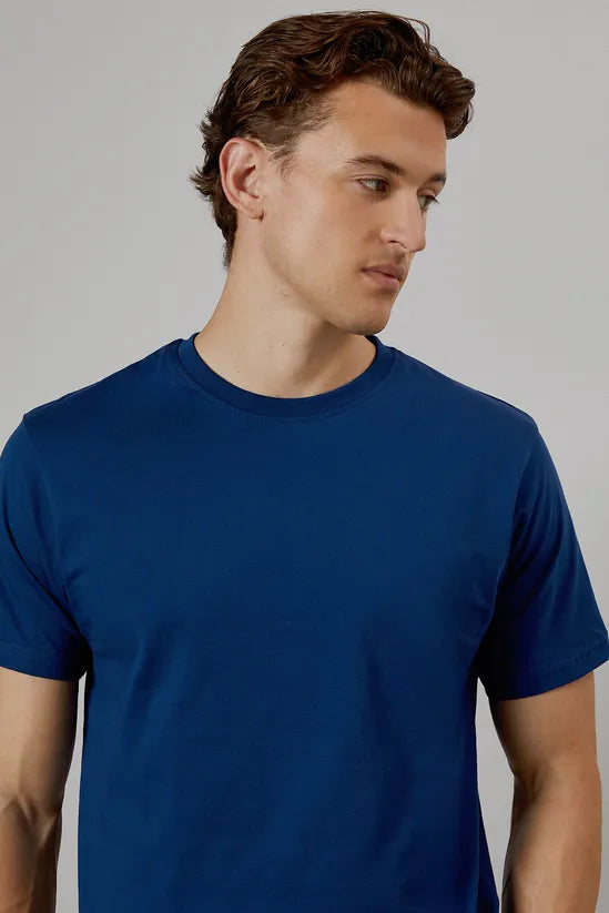 Royal Blue Plain Crew Neck T-shirt
