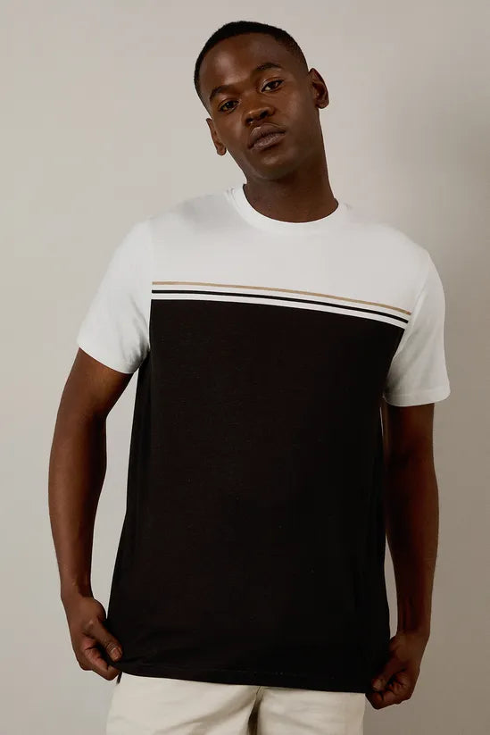 Black Colourblock T-shirt