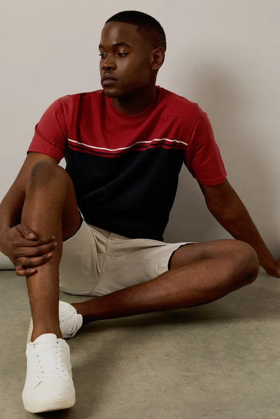 Red Colourblock T-shirt