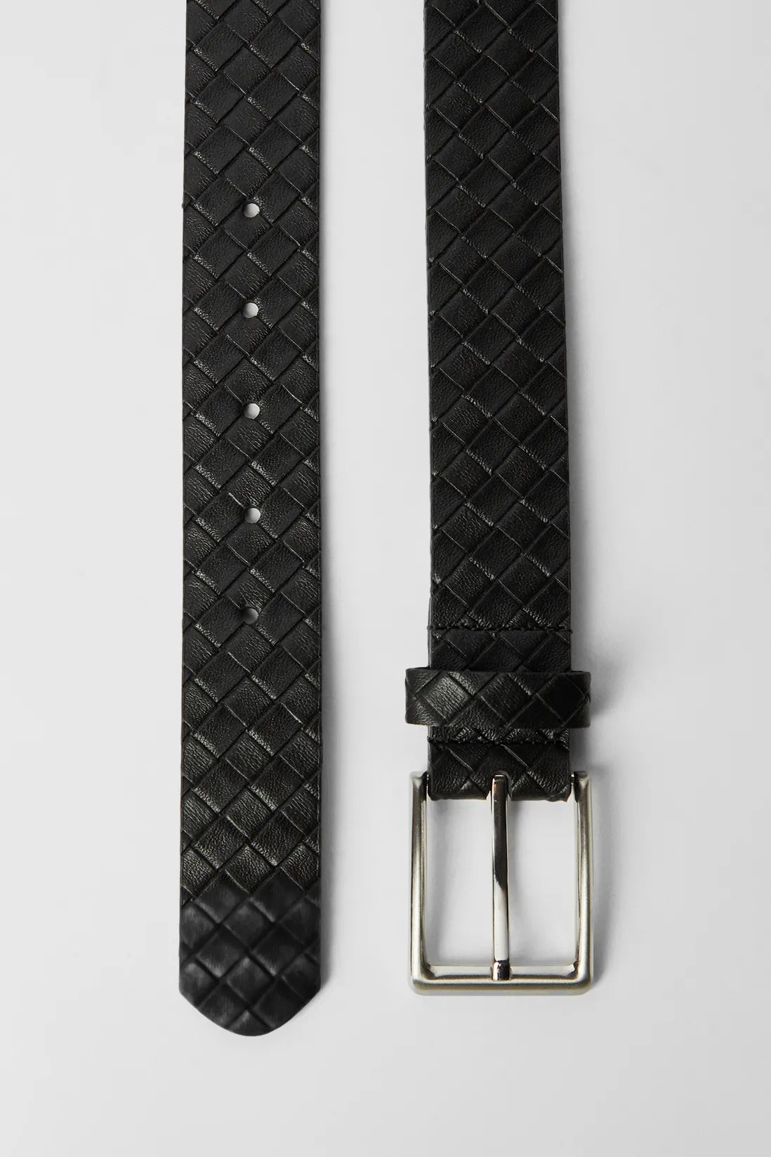 Black Cross Hatch Detail Belt