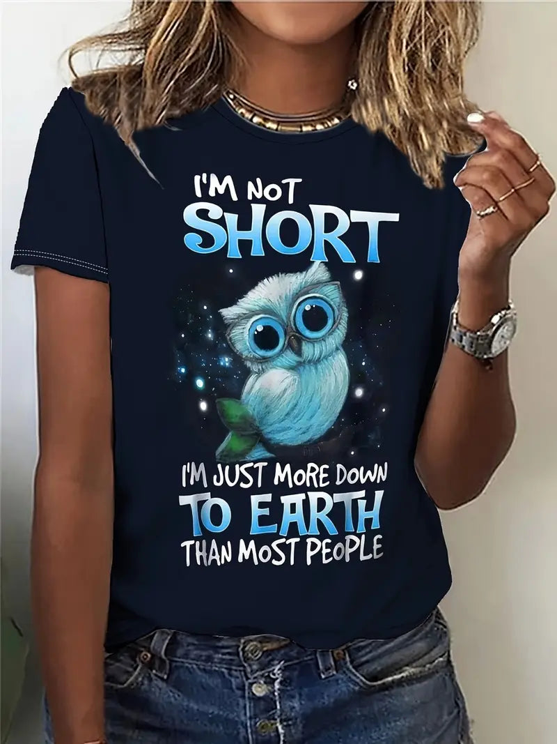 Funny Owl Graphic Tee for Women