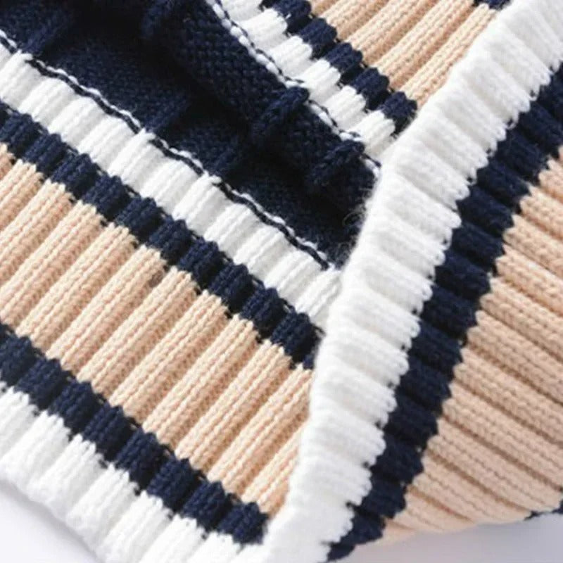 Men’s Thick Striped V-Neck Sweater Vest