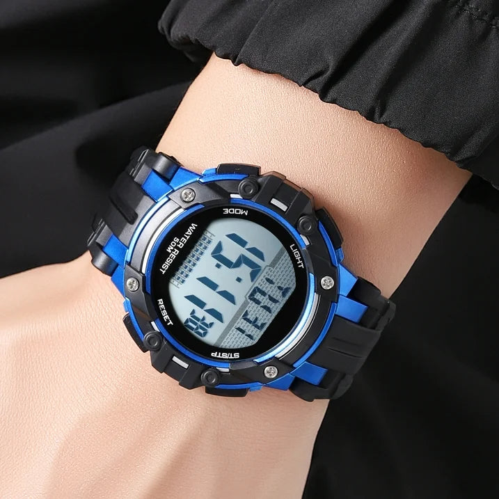George Men's Digital Sport Wristwatch Plastic Strap