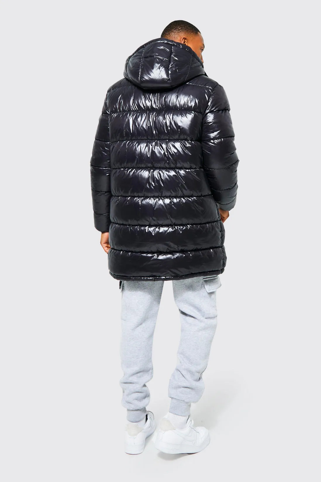 High Shine Hooded Longline Parka