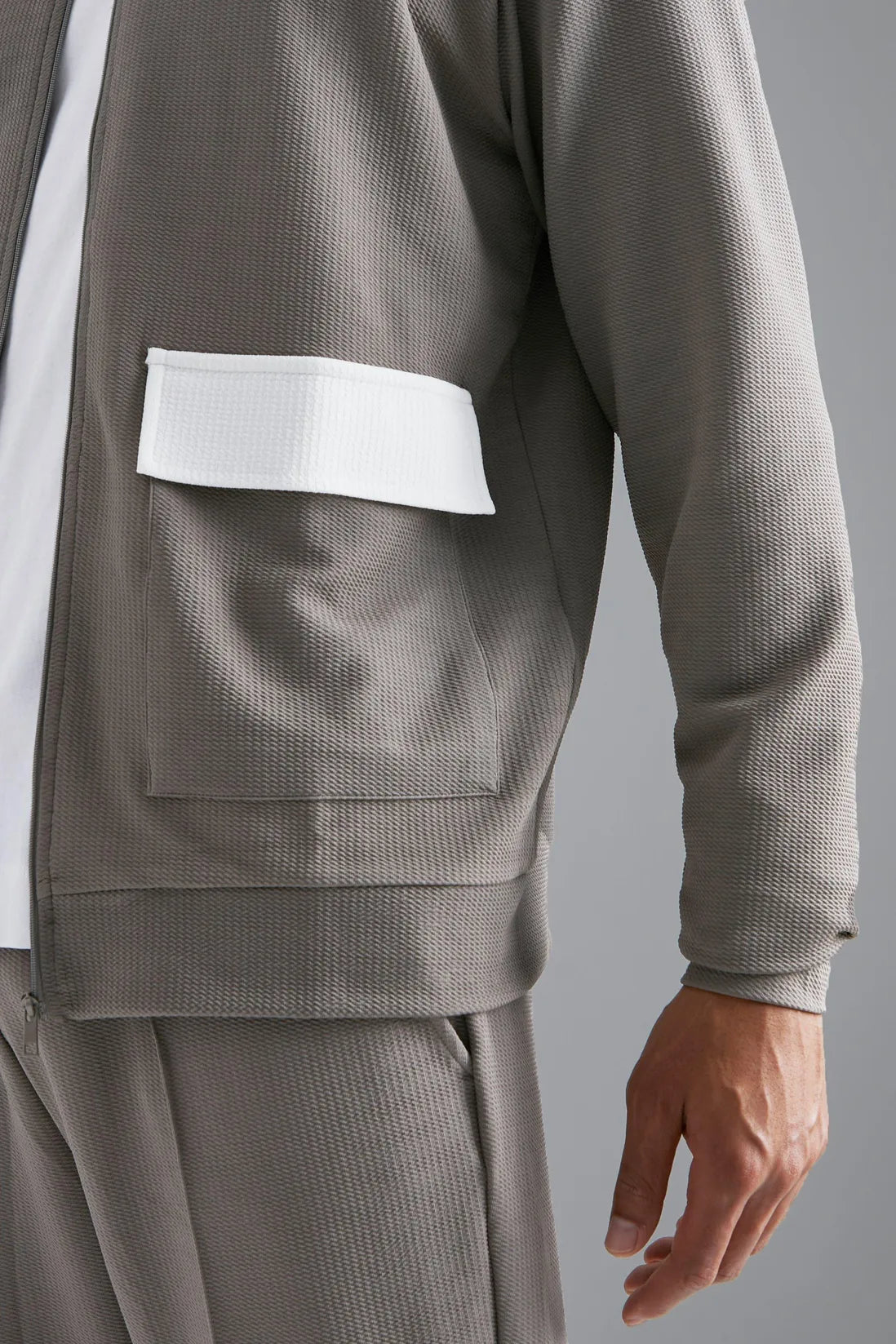 Tall Jersey Textured Bomber Jacket