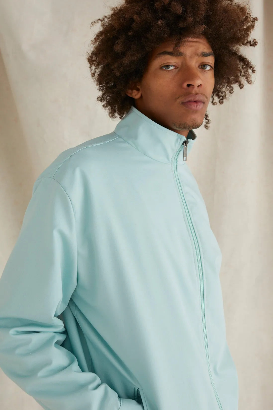 Oversized Funnel Neck Tailored Jacket