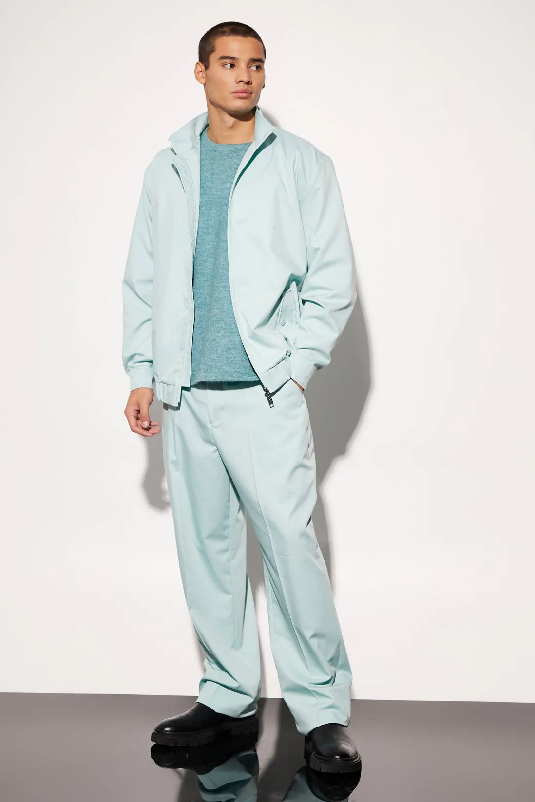 Oversized Funnel Neck Tailored Jacket