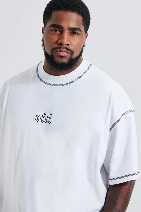 Plus Oversized Ofcl Contrast Stitch T-shirt