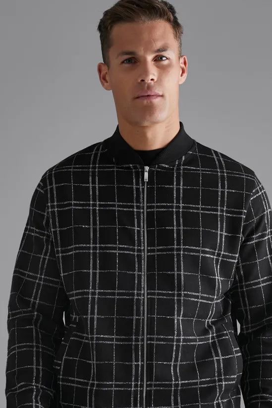 Tall Smart Check Bomber Jacket