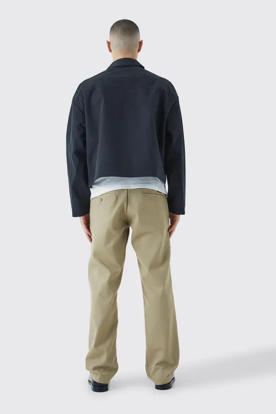 Boxy Twill Harrington Jacket