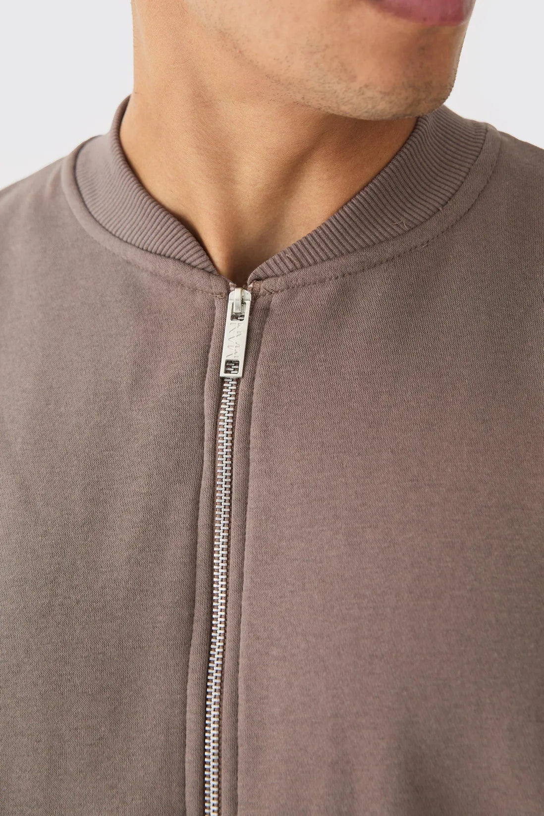 Oversized Boxy Washed Seam Applique Jersey Bomber Jacket