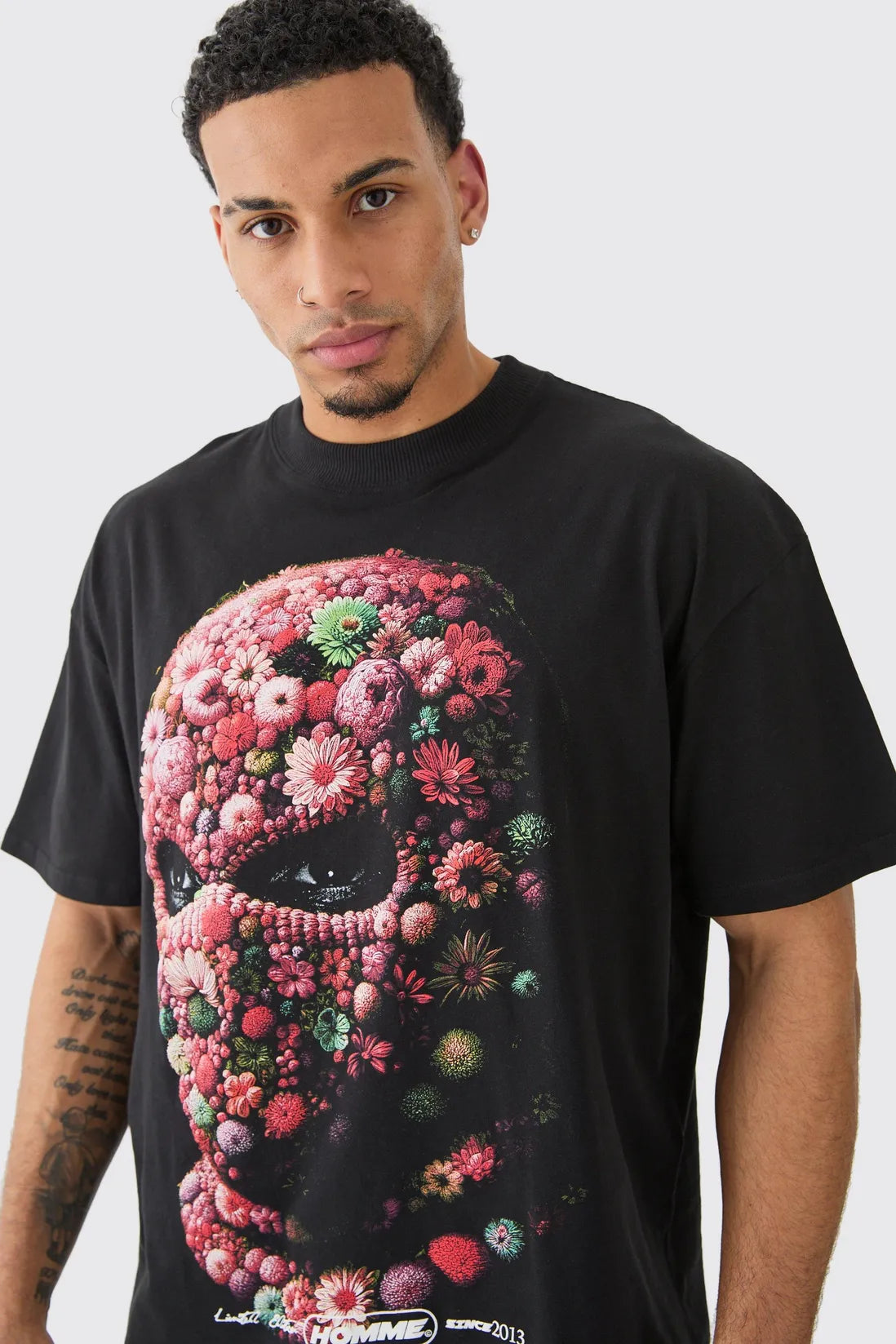 Oversized Floral Mask T-shirt
