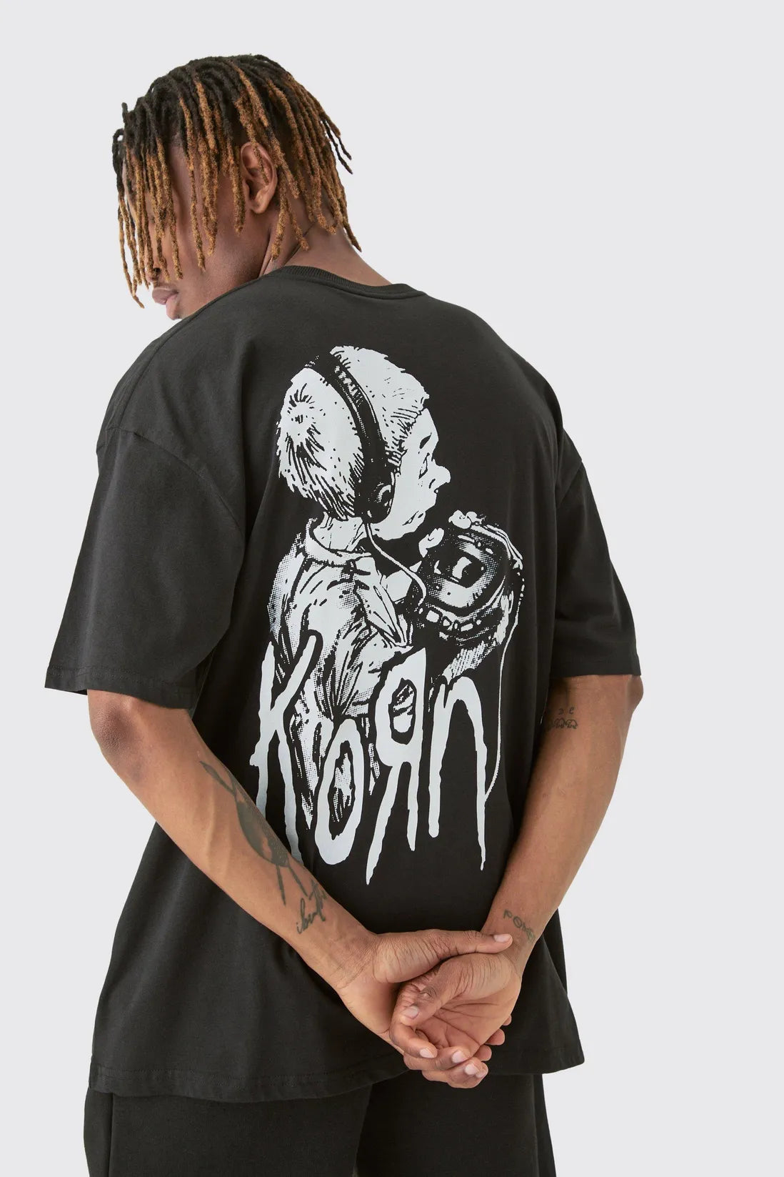 Tall Oversized Korn License T-shirt In Black