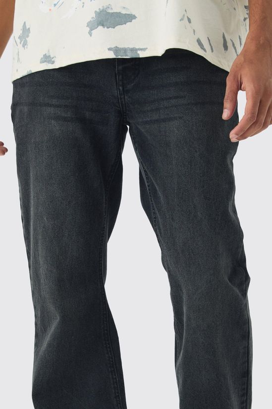 Relaxed Rigid Flare Jean In Charcoal